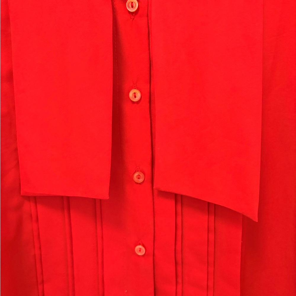 Vintage Judy Bond Red Button-Up Blouse Style 17820 Size 16 - Picture 2 of 11